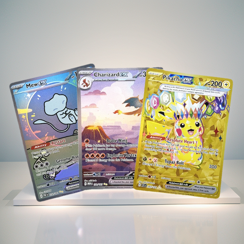 Vintage Collectible Cards - Foil PKM Single Cards Pikachu Charizard