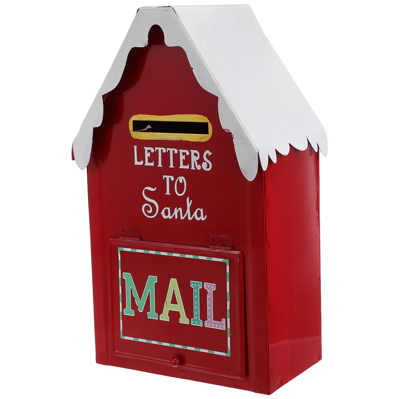 Vintage Collectible Santa - Red Metal Christmas Santa Mailbox Vintage