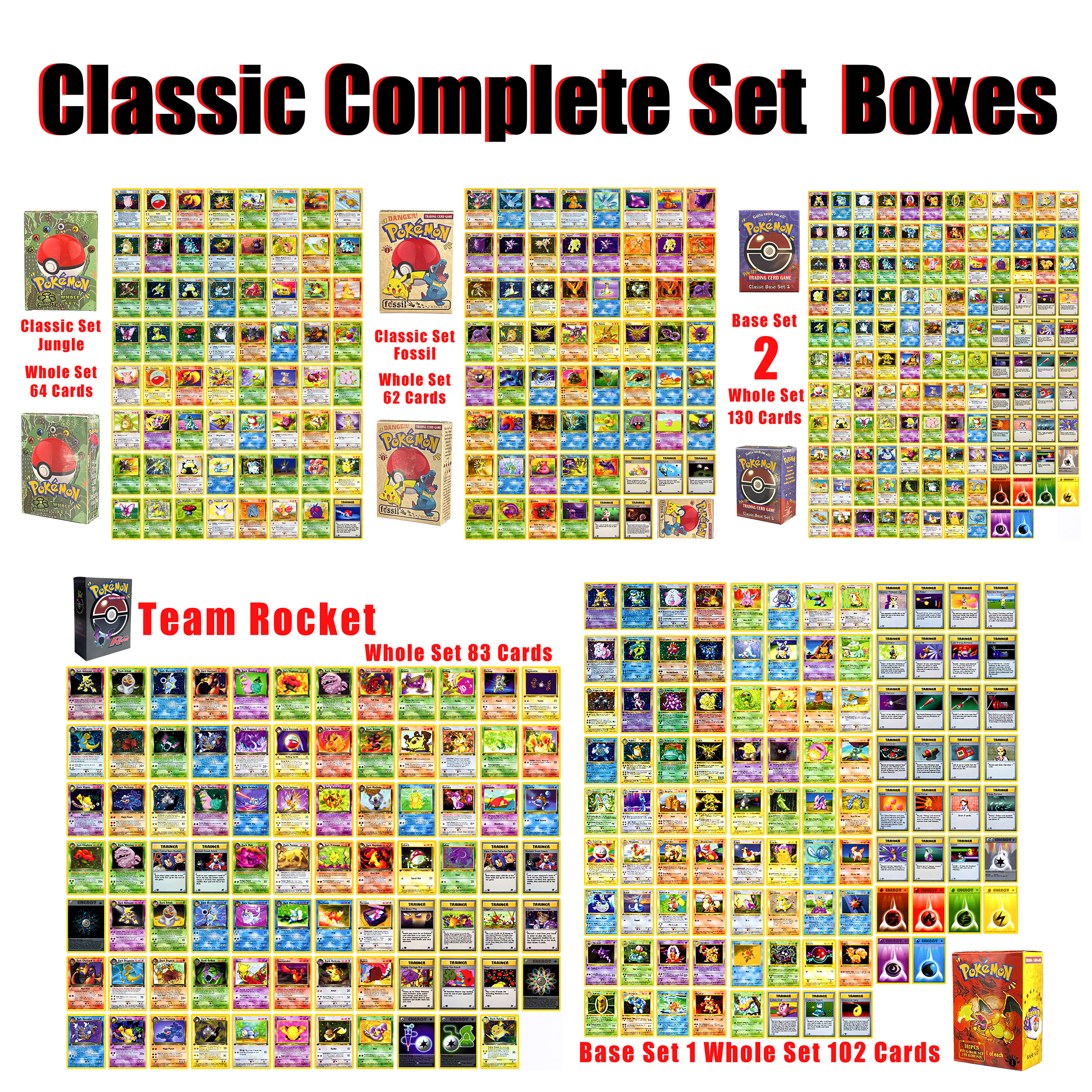 Vintage Collectible Cards - PKM Card PTCG Vintage Complete Sets