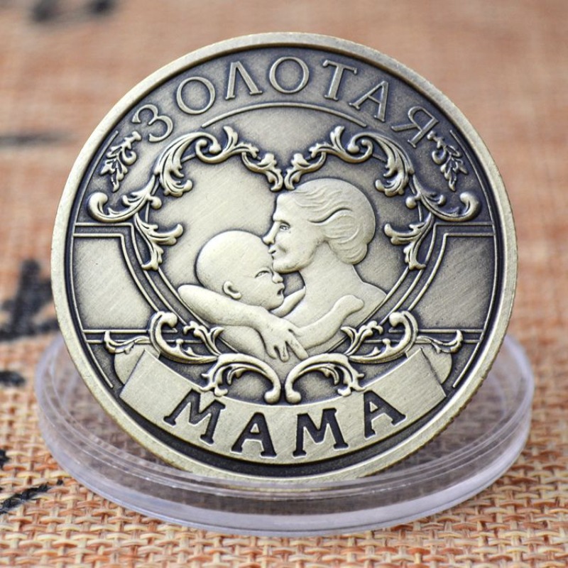 Collectible Vintage Brooches - Antique Mother & Baby Commemorative Medals