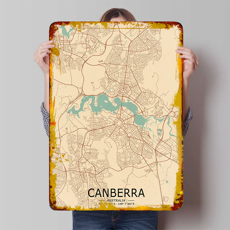 Canberra Vintage & Collectible Centre Reviews - Canberra Australia City Map Metal Wall