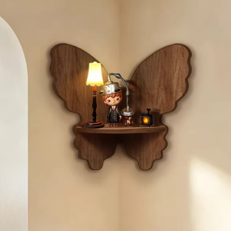 Vintage Collectibles Toys - Mid-Century Modern Corner Wall Shelf Butterfly