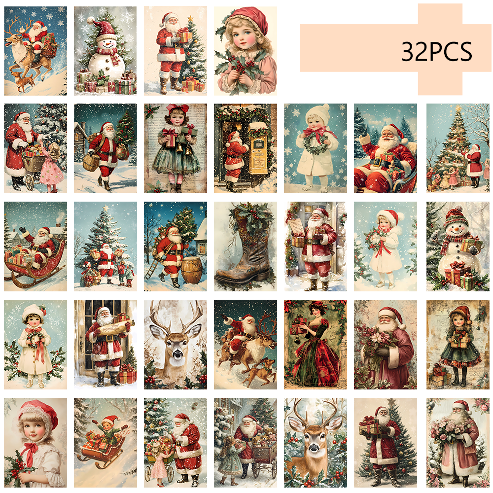 32pcs, vintage Christmas postc - Vintage Collectible Santa reseña y precio