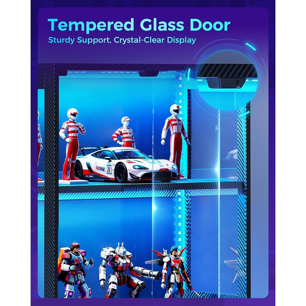4-Tier Glass Display Cabinet w - Collectible & Vintage Dolls For Halloween reseña y precio