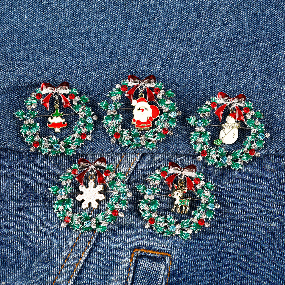 Christmas Wreath Collection En - Vintage Collectible Santa reseña y precio