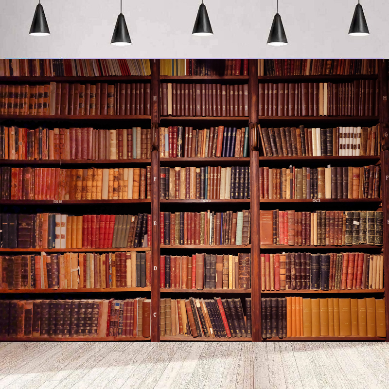 Wood Bookshelf Photography Bac - Vintage And Collectible Books reseña y precio