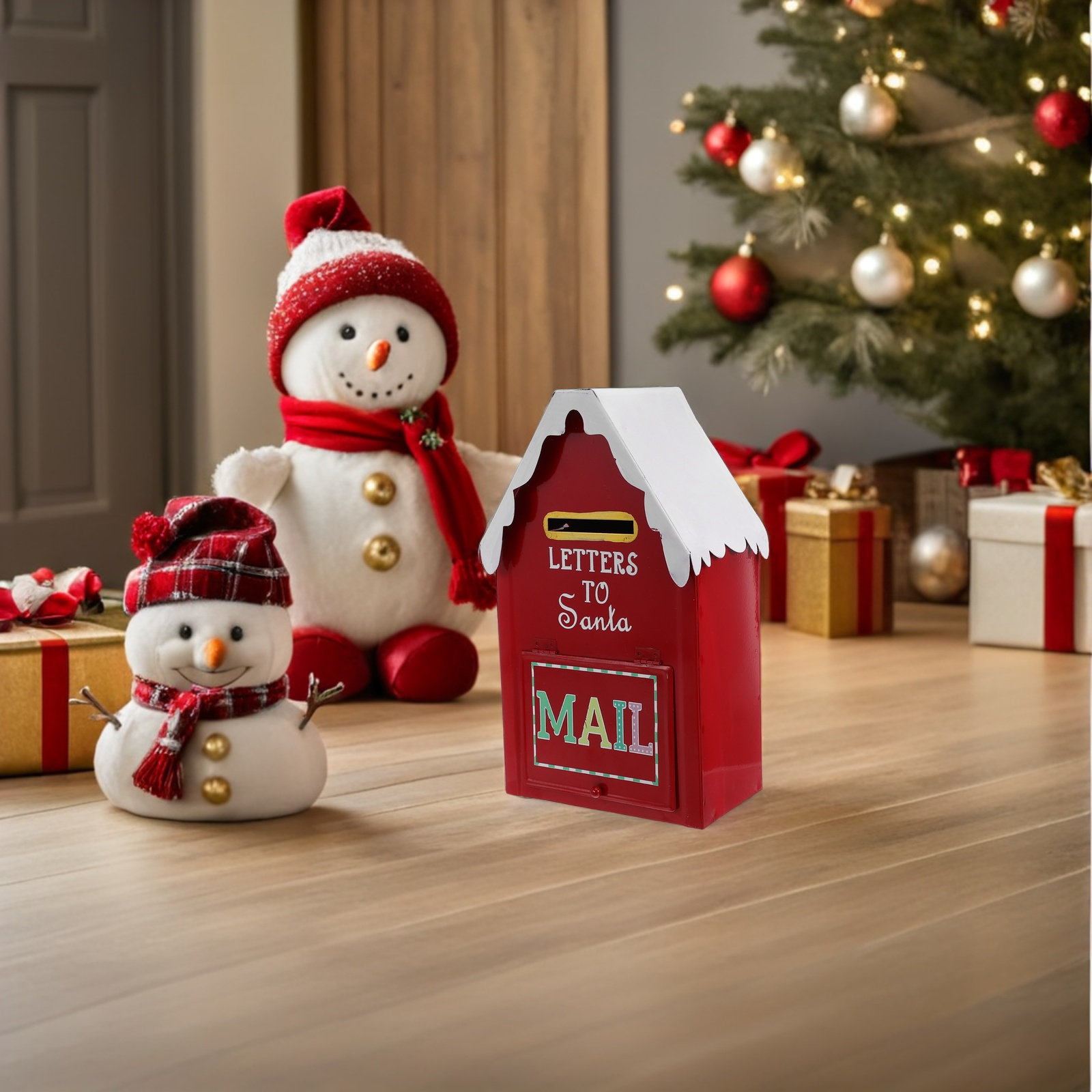 Red Metal Christmas Santa Mail - Vintage Collectible Santa reseña y precio