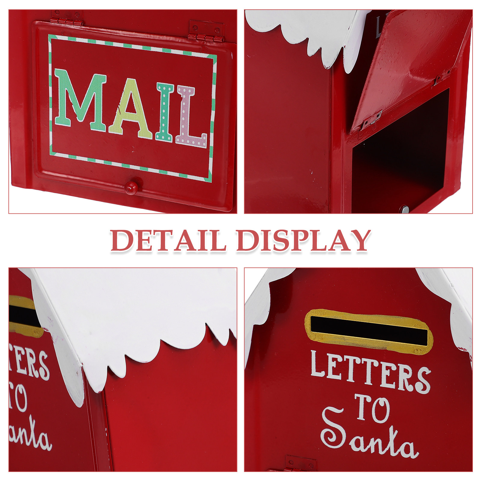 Red Metal Christmas Santa Mail - Vintage Collectible Santa reseña y precio