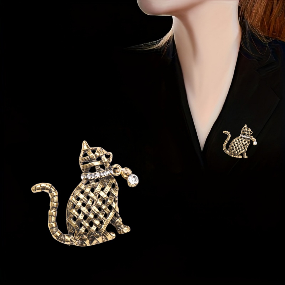Ornate Woven Cat Brooch Collec - Collectible Vintage Brooches reseña y precio