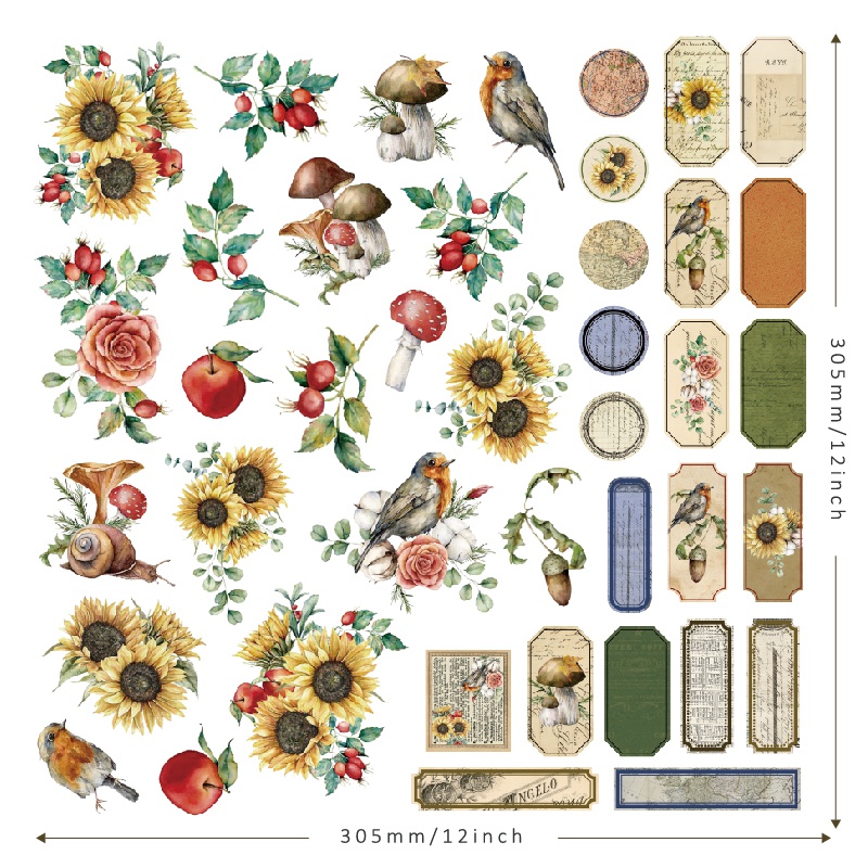 Sunflower Vintage Stickers Die - Vintage Collectible Cards reseña y precio
