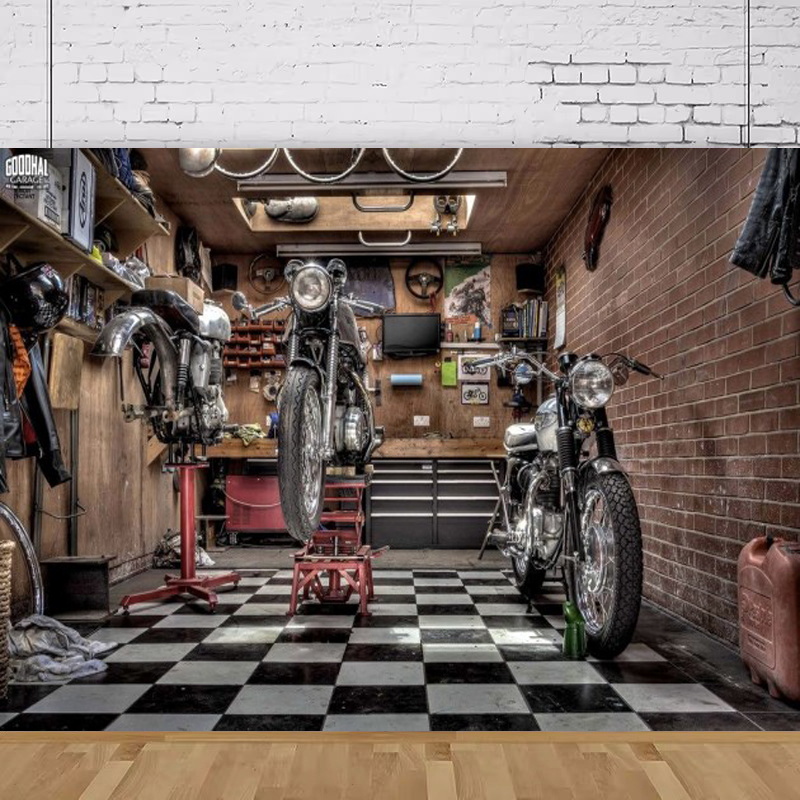 Motorcycle Photography Backdro - Collectible Vintage Photos reseña y precio