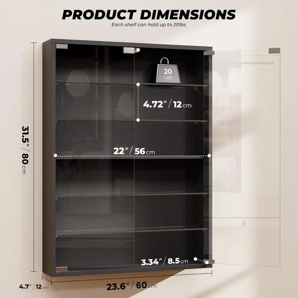 6-Tier Wall Display Case with  - Collectible & Vintage Dolls For Halloween reseña y precio
