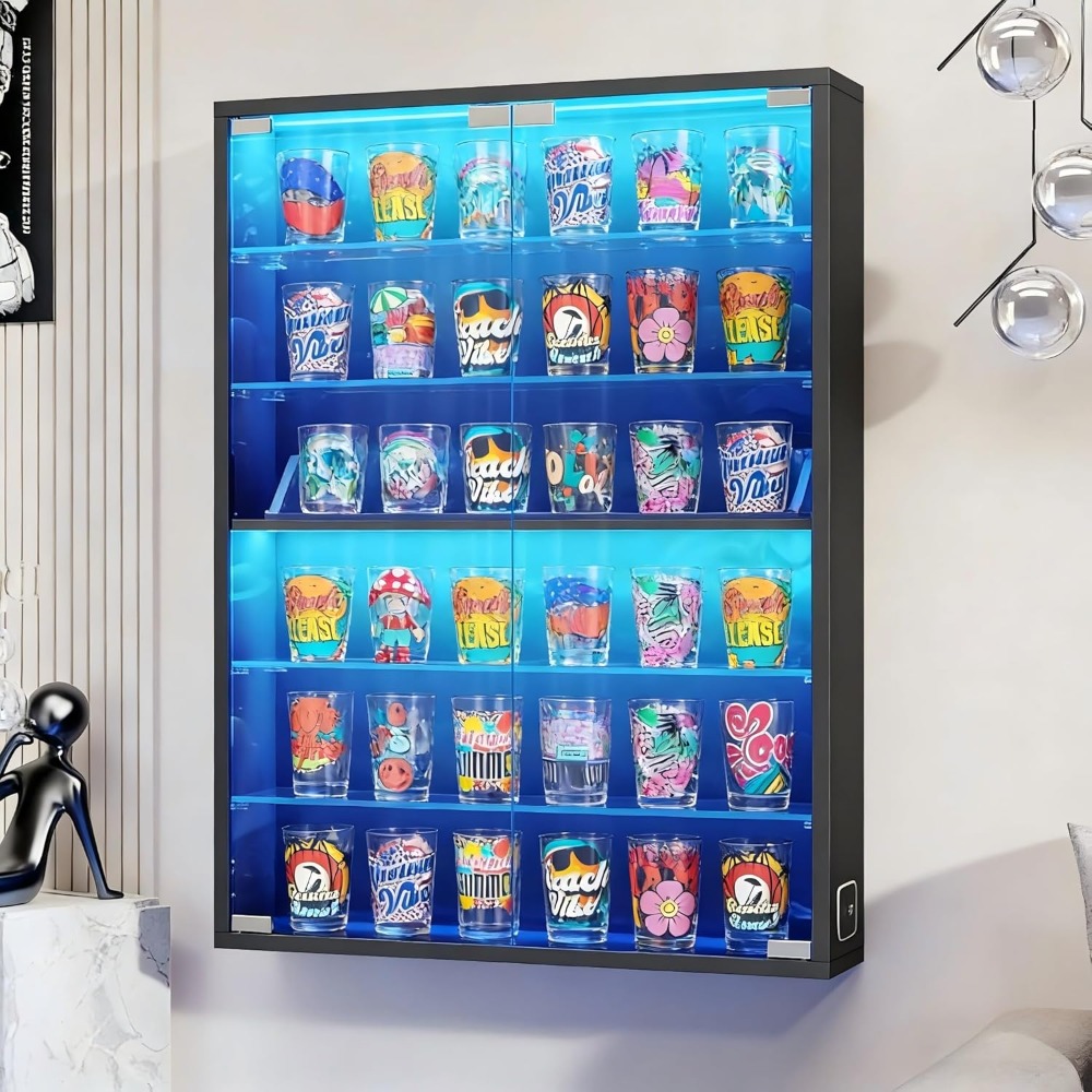 6-Tier Wall Display Case with  - Collectible & Vintage Dolls For Halloween reseña y precio