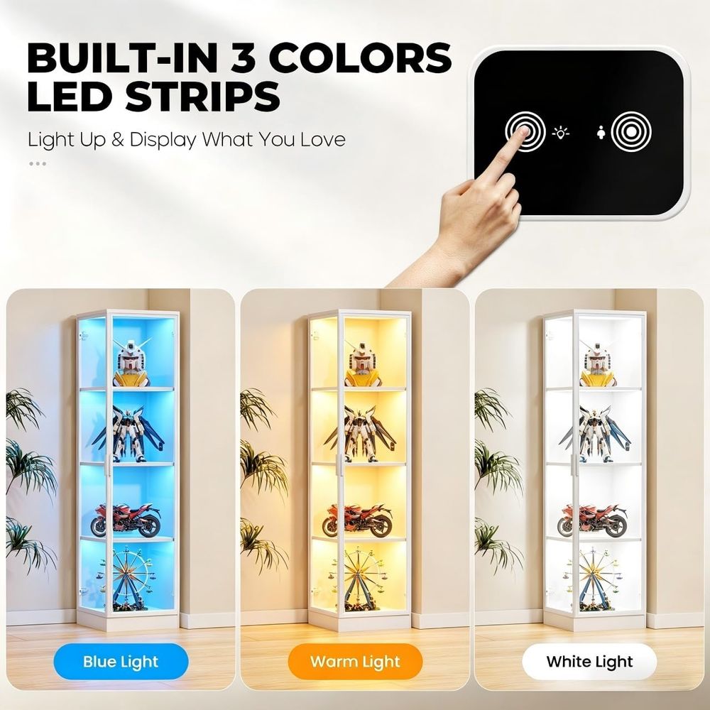 Illuminated 4-Tier Display Cab - Collectible & Vintage Dolls For Halloween reseña y precio