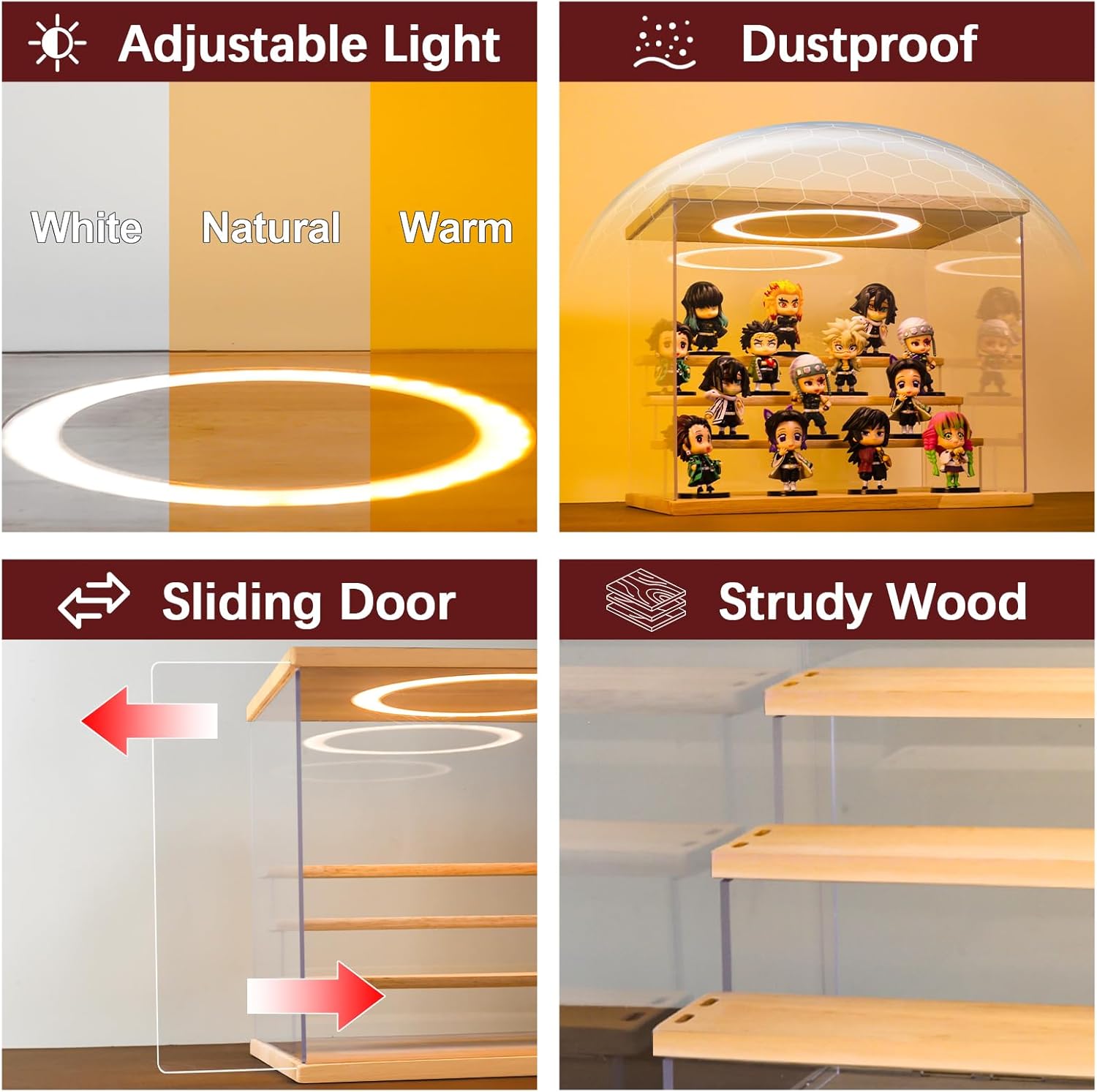 Acrylic Display Case with Adju - Collectible & Vintage Dolls For Halloween reseña y precio