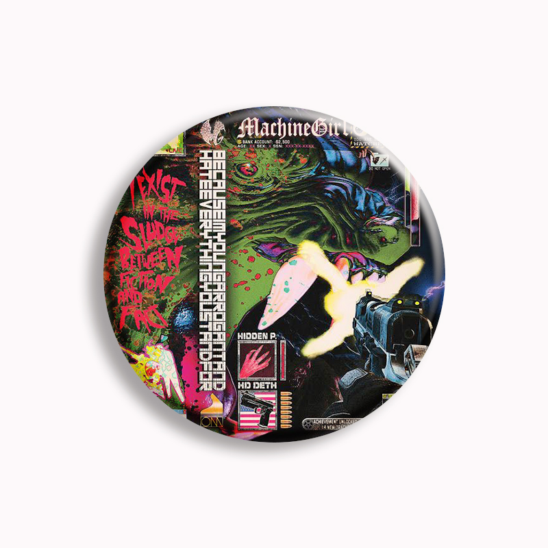 Machine Girl Wlfgrl Button Pin - Collectible Vintage Brooches reseña y precio