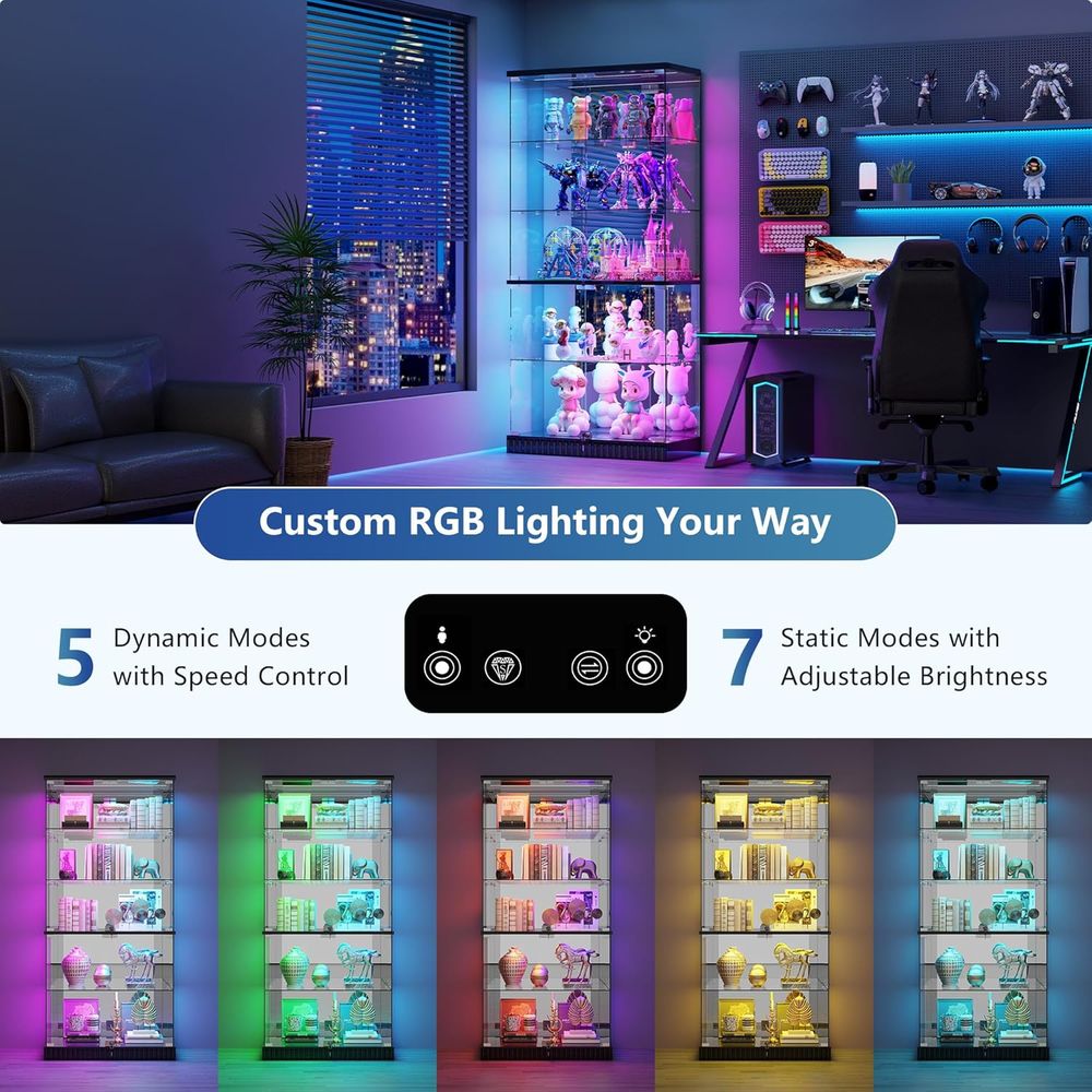 LED-Illuminated 5-Tier Lockabl - Collectible & Vintage Dolls For Halloween reseña y precio