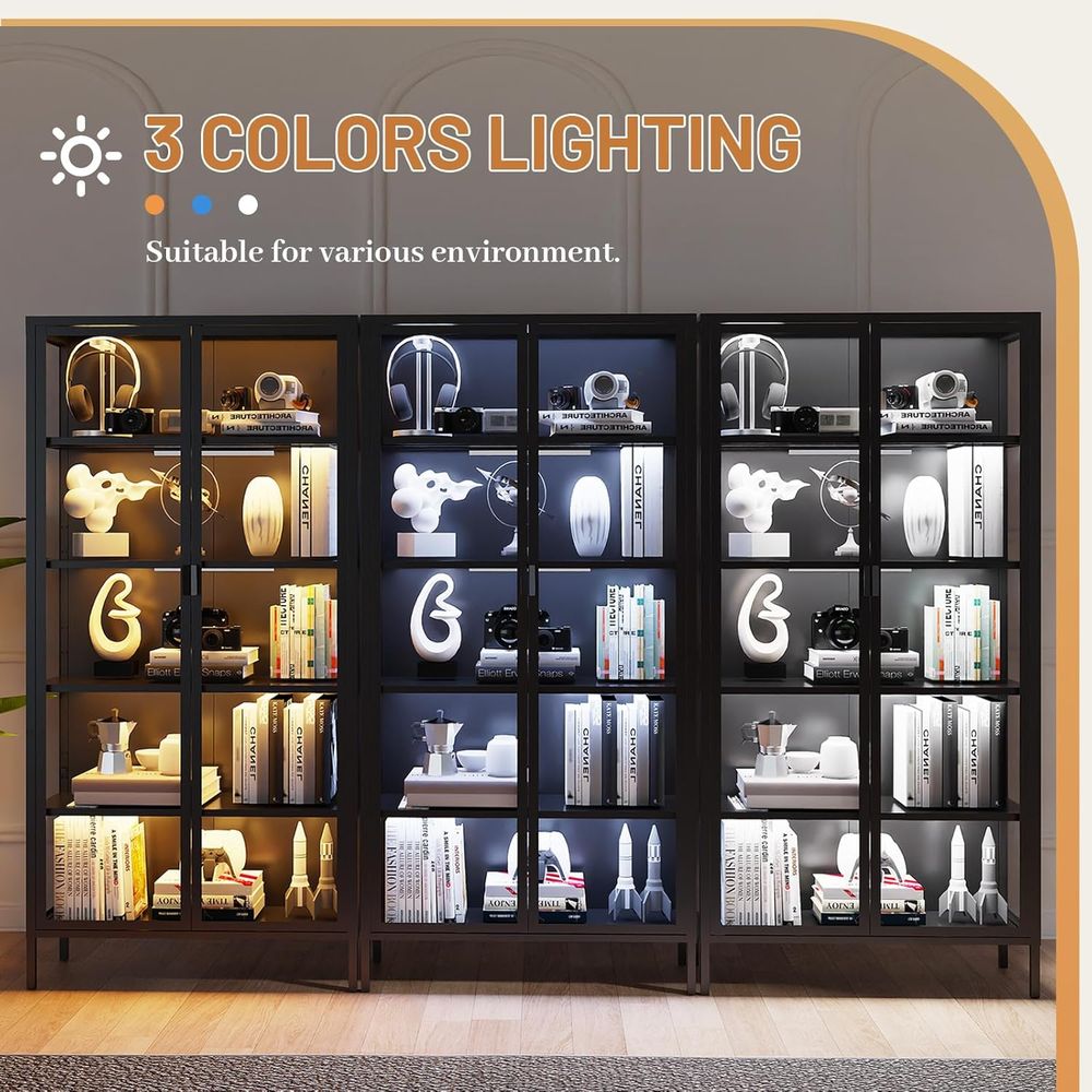 71-Inch Tall Glass Display Cab - Collectible & Vintage Dolls For Halloween reseña y precio