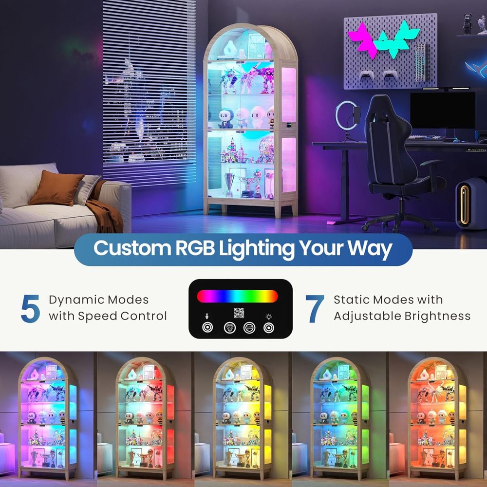 Illuminated Arched Display Cab - Collectible & Vintage Dolls For Halloween reseña y precio