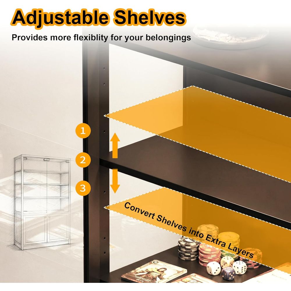 7-Tier Glass Door Display Cabi - Collectible & Vintage Dolls For Christmas reseña y precio