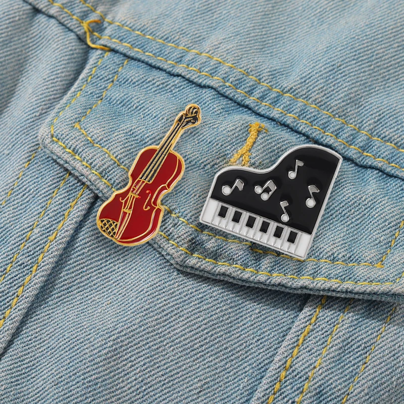 Musical Instrument Enamel Lape - Collectible Vintage Brooches reseña y precio
