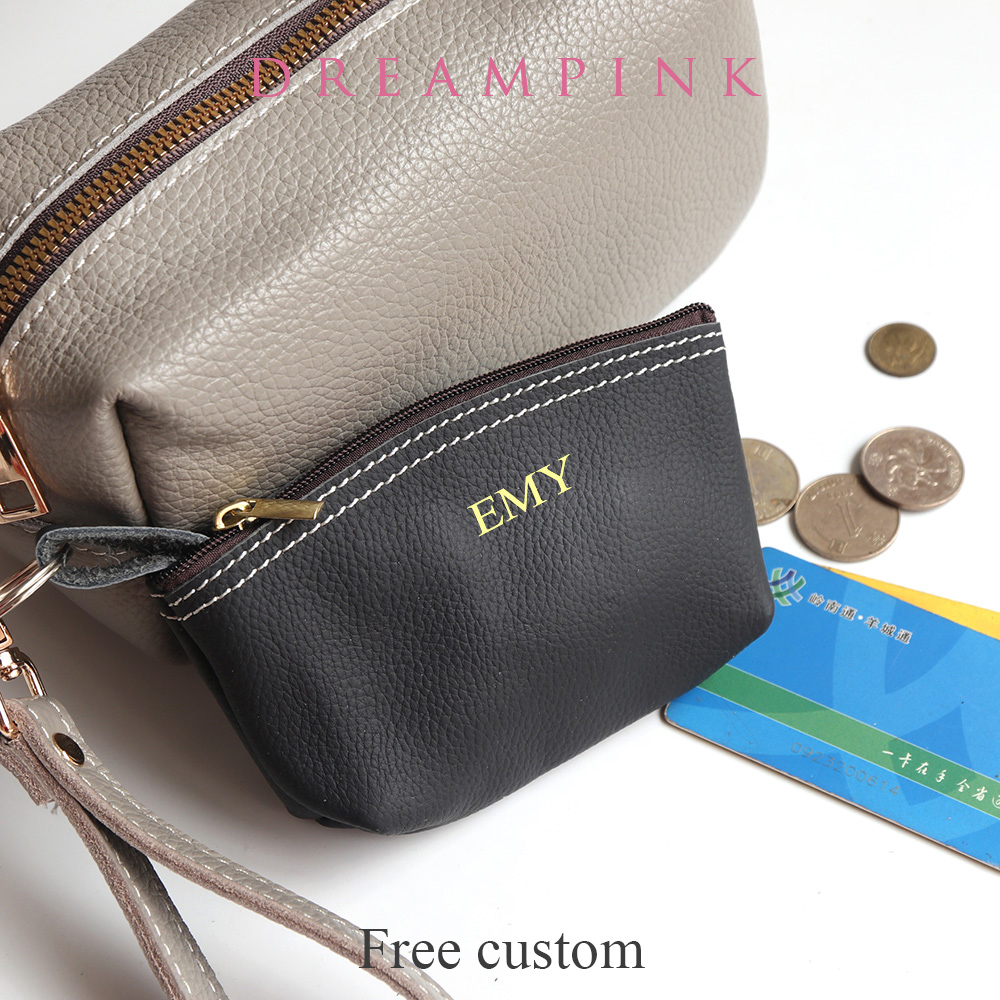 Cowhide Zip Coin Pouch Custom  - Vintage Collectible Cards reseña y precio