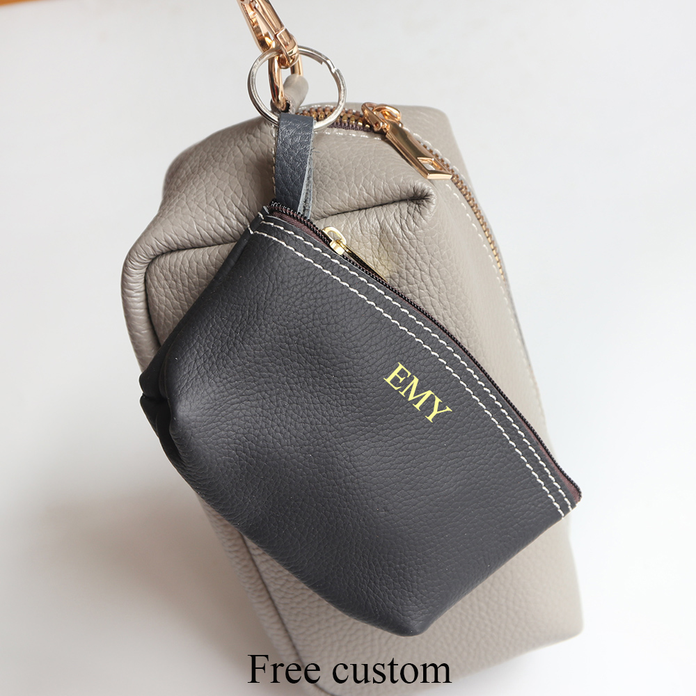 Cowhide Zip Coin Pouch Custom  - Vintage Collectible Cards reseña y precio
