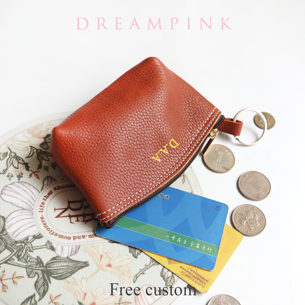 Cowhide Zip Coin Pouch Custom  - Vintage Collectible Cards reseña y precio